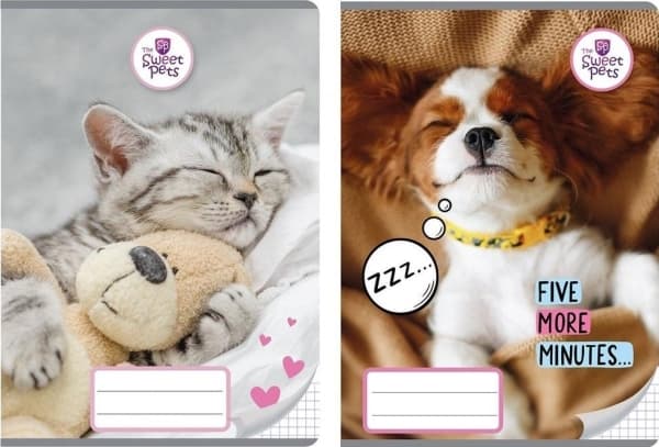 Notebook A5/32K checkered The Sweer Pets (10 items)