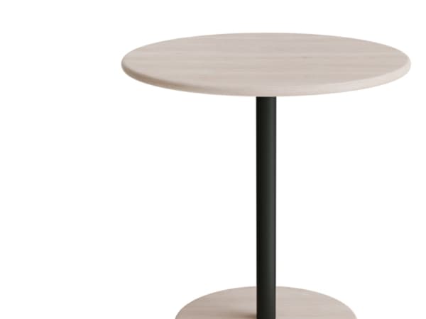 Bord Donut, Ø700 mm, höjd 720 mm, vitpigmenterad ask på svart olivfärgad ram