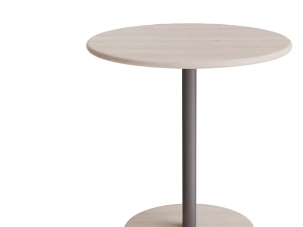 Bord Donut, Ø700 mm, højde 720 mm, hvidpigmenteret ask på gråt understel