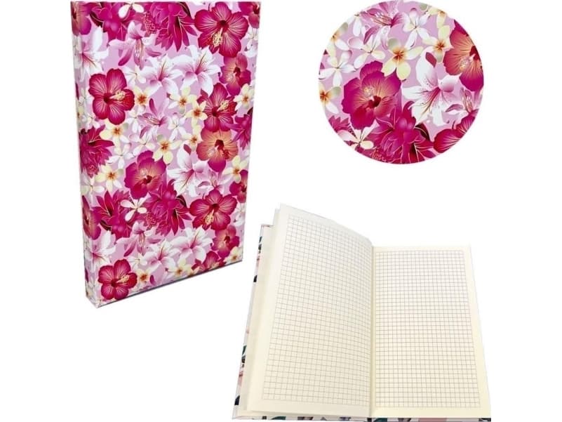 Notebook A5 Soft Touch Hibiscus pink