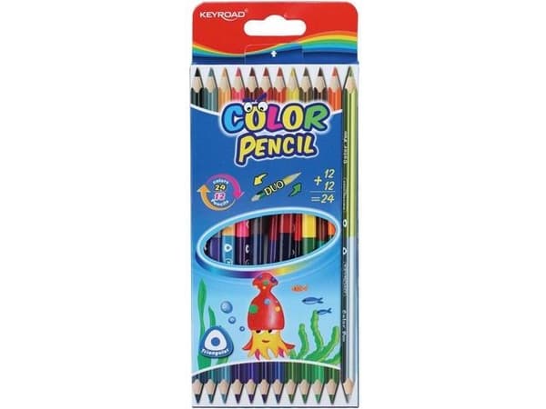 Keyroad 12 COLORS TRIANGULAR DOUBLE-SIDED KEYROAD PENCILS
