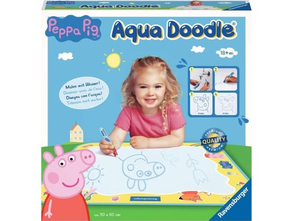 Ravensburger Aqua Doodle Peppa Pig, Vanntegnematte for barn, 1,5 år, Flerfarget