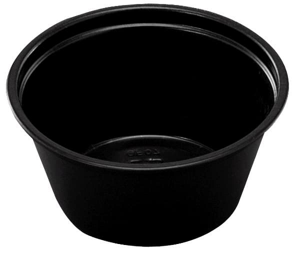 Dressingbæger 60 ml 2 oz Ø62x27 mm PP Sort,250 stk/ps - (250 stk.)