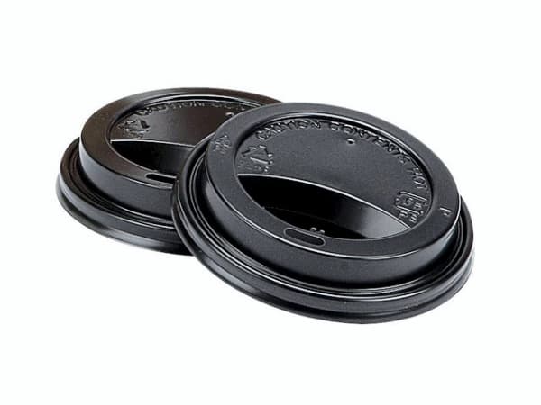 Drikkelåg Plast Ø80xH20mm Til Kaffebæger Sort,20 ps x 50 stk/krt