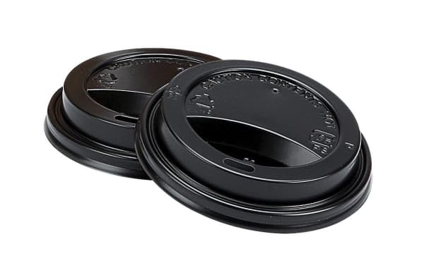 Drikkelåg Plast Ø80xH20mm Til Kaffebæger Sort,20 ps x 50 stk/krt