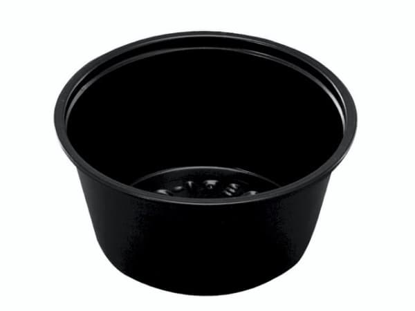 Dressingbæger 90 ml 3 oz Ø74x32 mm PP Sort,250 stk/ps - (250 stk.)