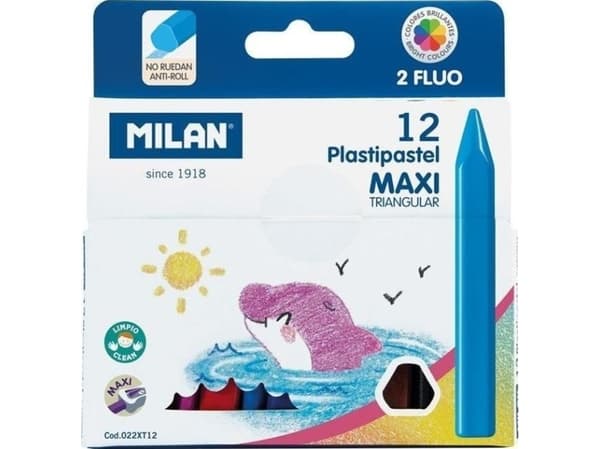 Maxi vaxkritor Plastipastel 12 col MILAN
