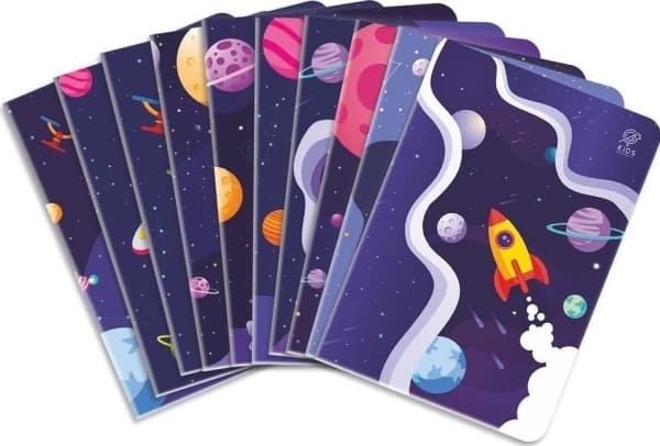 Notebook A5/32K double line In Space wheel (10 pcs)