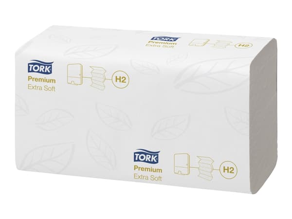Tork Premium H2 - Papirklut - 296 g - 100 ark - interfold - hvit, bladmønster - for P/N: 451000, 471026, 552000, 552008, 552100, 552108
