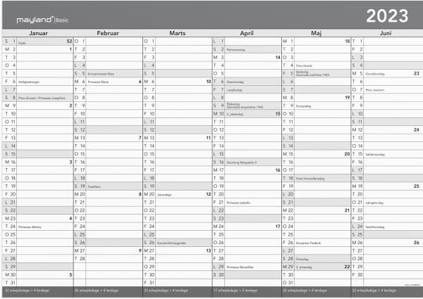Kontorkalender A2 med whiteboard 59,4x42 cm 2023