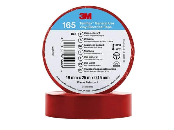 3M 7100184807, 1 stykker, Rød, PVC, 600 V, Blister, 20,12 m