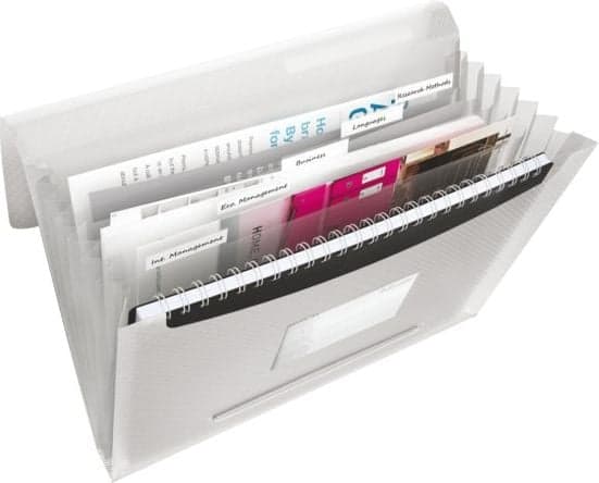 Esselte Vivida - Dokumentmappe - kan utvides - 6 rom - for A4 - kapasitet: 300 ark - med fliker - livlig hvit