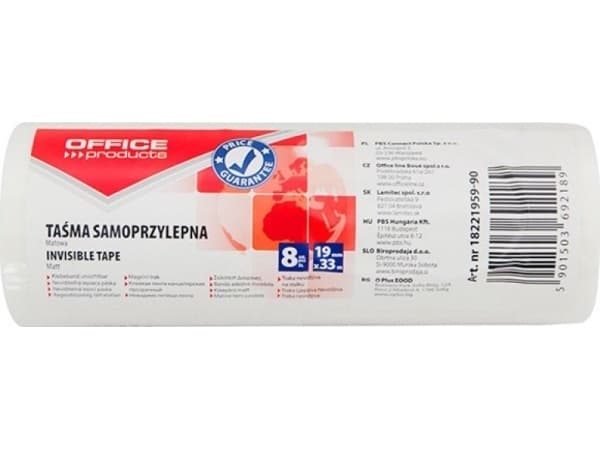 Kontorprodukter Kontortape, 19 mm x 33 m, 8 stk., matt