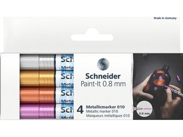 Schneider ACRYLIC MARKER SCHNEIDER PAINT-IT METALLI 4 paket (silver, guld, koppar, violett)