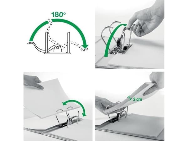 LEITZ mappe Active Urban Chic, 180 grader, 82 mm, stein DIN A4, avrundet rygg, laget av polyfoam, duo-look, med - 1 stk (1116-00-88)