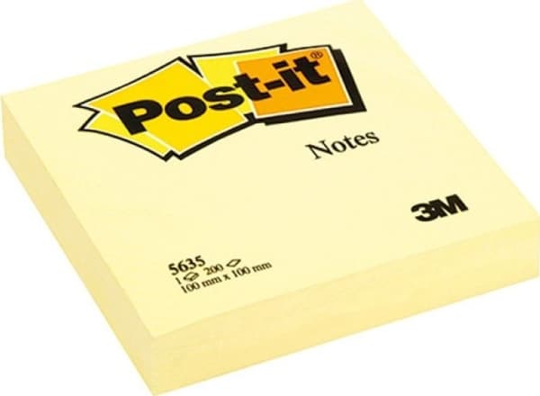 Post-It 5635, Gult, 100 mm, 100 mm, 100 stykker