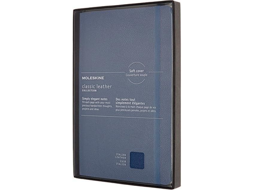 Moleskine Notebook MOLESKINE Classic Limited edition, soft leather cover L, 13x21 cm, lined, navy blue