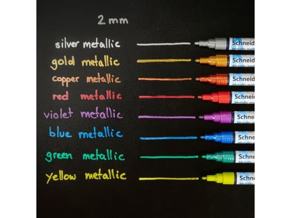 Schneider ACRYLIC MARKER SCHNEIDER PAINT-IT METALLIC 4 paket (silver, guld, koppar, violett)