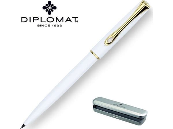 Diplomat automatisk penna DIPLOMAT Traveller, 0,5 mm, vit/guld