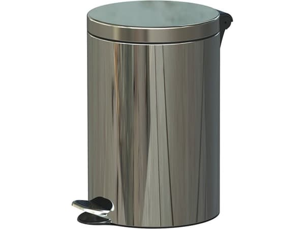Papperskorg ALDA pedal silver (AF612-19)