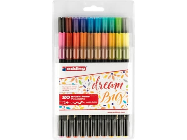 Edding penna med penselspets e-1340 EDDING, 1-3 mm, 20 st, mix färger