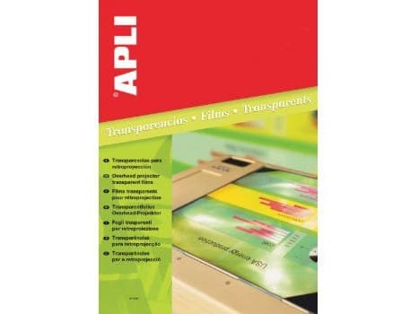 APLI 01062, Gjennomsiktig, Laser/Blekkskriver, 210 x 297, 1 stykker, 100 stykker, 100 ark
