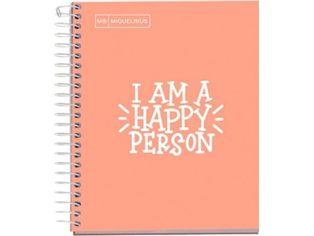 MIQUELRIUS Notebook MIQUELRIUS NB-1 Messages, A5, checked, 100 cards, 90g, peach