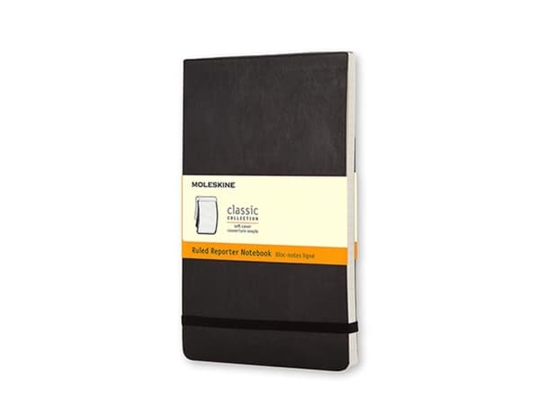 Moleskine Reporter, Yksivärinen, Musta, Matta, Viivapaperi, Pehmeäkantinen, Aikuinen