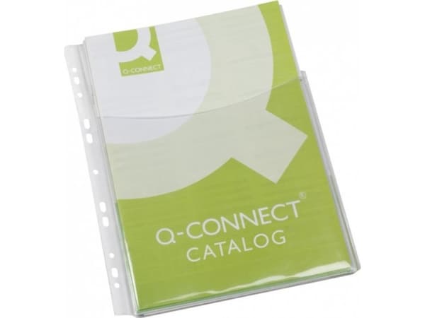 Q-CONNECT Kangaroo Pockets, A4, Gjennomsiktig, Polyvinylklorid (PVC), Tyskland, 0,18 mm