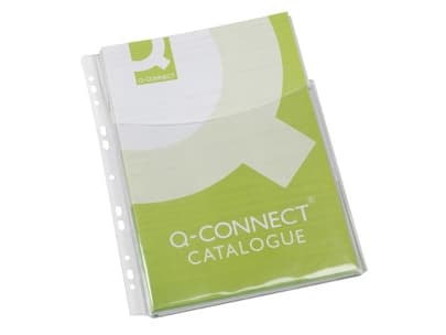 Q-CONNECT Kangaroo Pockets, A4, Gjennomsiktig, Polyvinylklorid (PVC), Tyskland, 0,18 mm