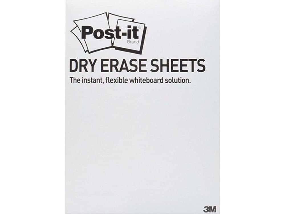 Post-it Dry film made from POST-IT ® Dry Erase (DEFPACKL-EU) sheets, 28x39cm, 15 sheets, white