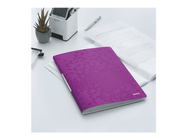 Leitz WOW - Displaybog - 40 rommia - A4:lle - kapasiteetti: 80 ark - metalli-purppuraa