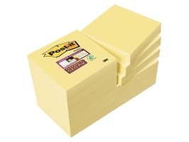Post-it® Super Sticky Notes Canary Yellow, gul, 12 blokker, 47,6 mm x 47,6 mm