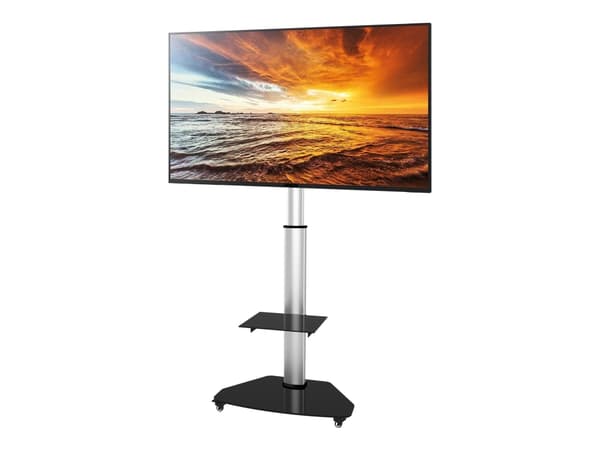 TECHly ICA-TR3SL - Vagn - för platt panel - härdat glas - silver - skärmstorlek: 37"-70" Silver