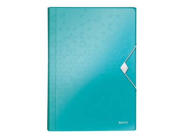Leitz WOW - Dokumentmappe - kan utvides - 6 rom - 6 deler - for A4 (210 x 297 mm) - med fliker - turkismetallisk