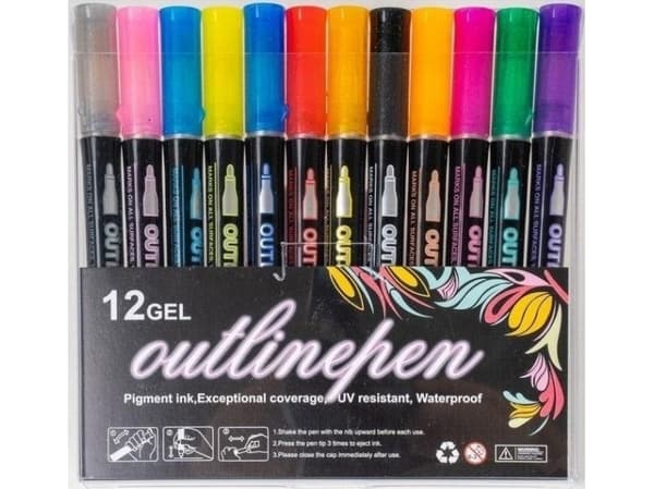 FANDY Outline Shine marker 12 färger