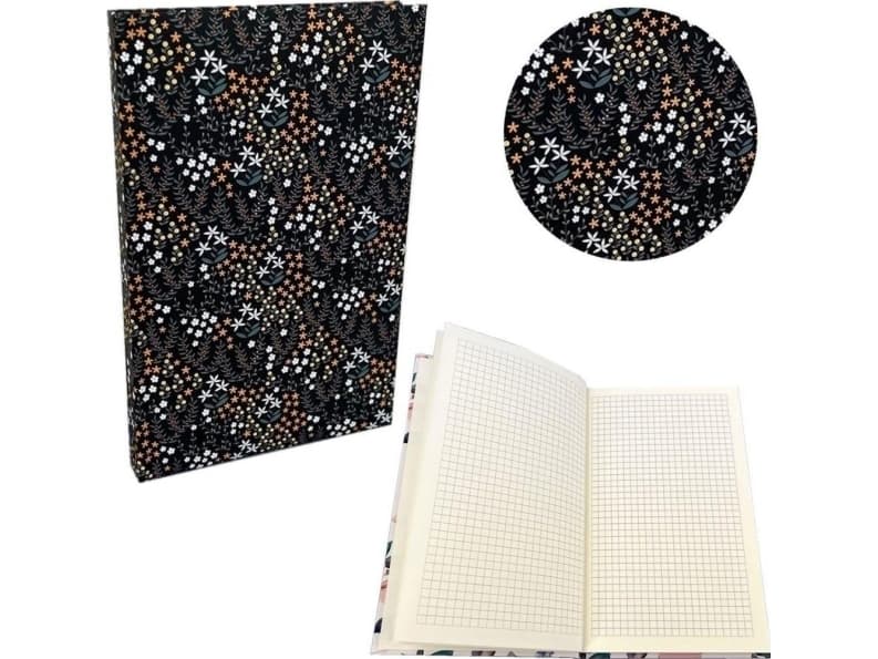 Notebook A5 Soft Touch Olive flowers