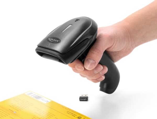 Delock - Streckkodsskanner - bärbar - 100 skanning/sek - avkodad - Bluetooth, USB, RF(2.4 GHz)