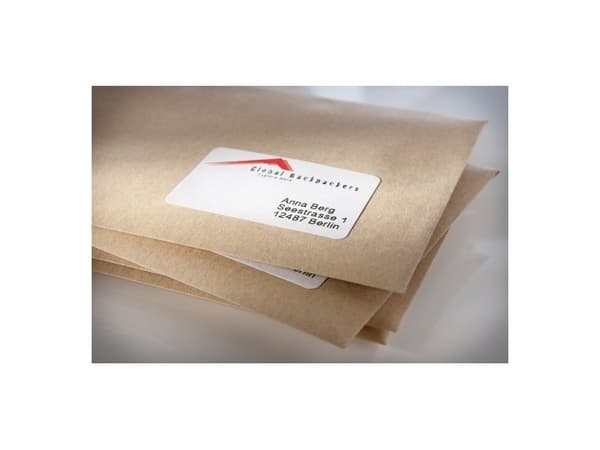 Avery LR7161-100 Återanvändbara adressetiketter, 63,6 x 46,6 mm, A4, obelagda, råvitt råvitt 309x219x22mm (100Ark) - (100 st per låda)