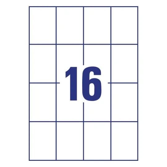 Avery B5274-50 52 x 74 mm, A4, belagd, matt, vit Vit Vit 311x220x23mm (50 ark) - (50 per låda)