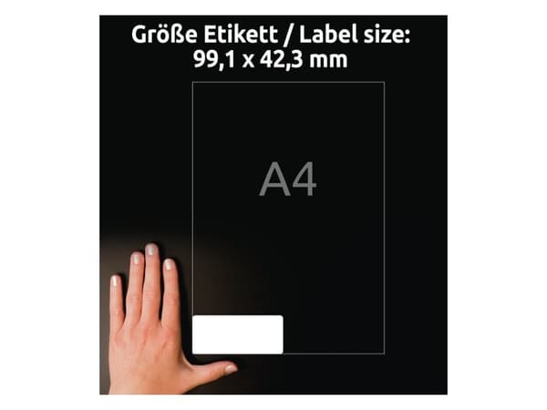 Avery LR7177-100, Hvit, Rektangel, Laserutskrift, 12 stykker, TÜV SÜD, 21 cm