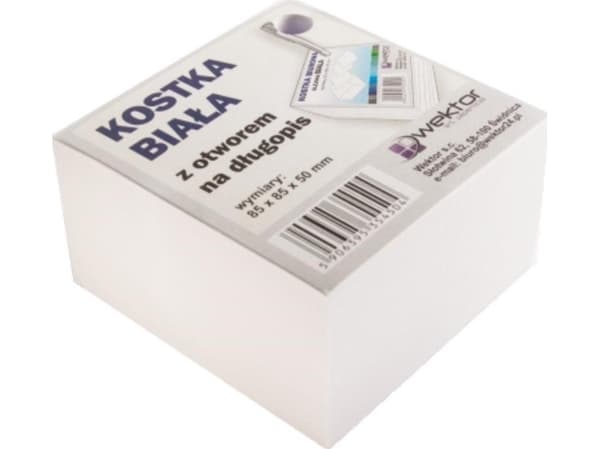 Vektori Tahmea valkoinen kuutio 85x85mm 5cm kynän reikä