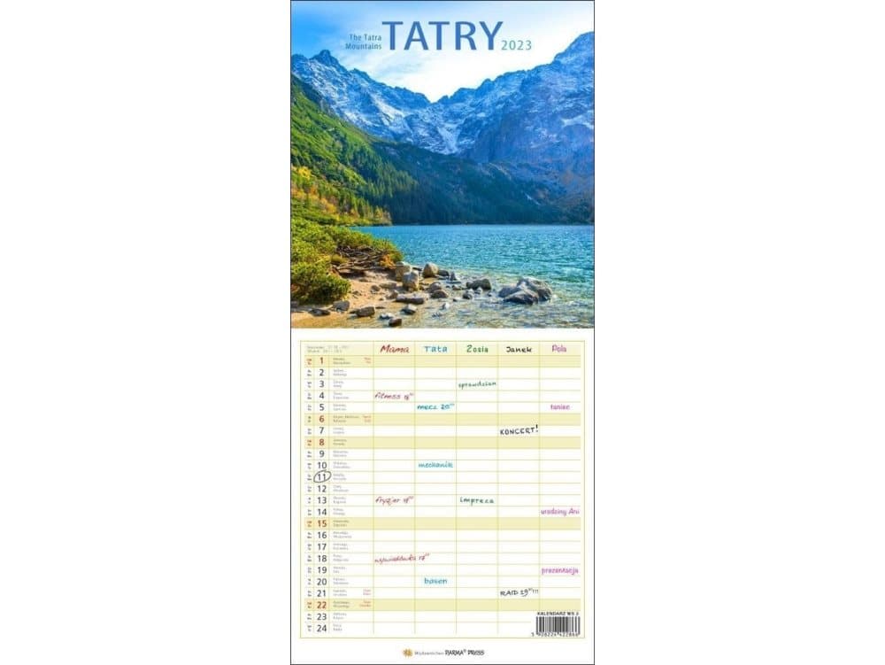 2023 Multi-panel Calendar - Tatra Mountains