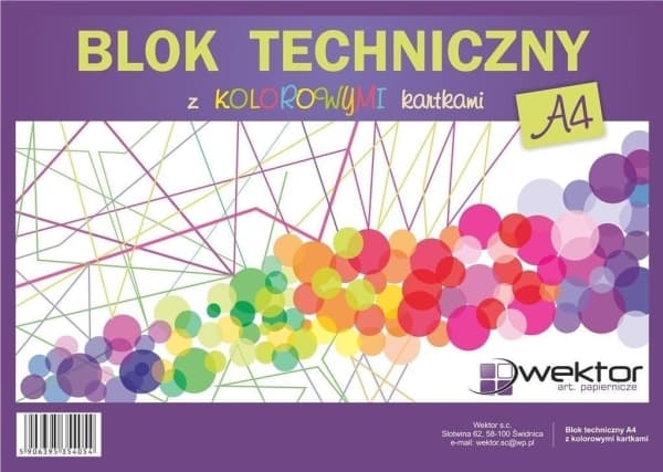 Vector A4/8K fargerik tegneblokk (10 stk)