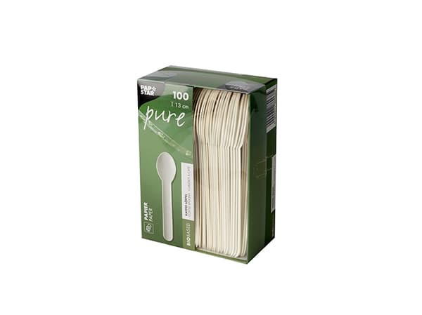 Papstar 88068, Engangsskje (kaffeskje), Papir, Hvit, FSC, 13 cm, 4,8 g