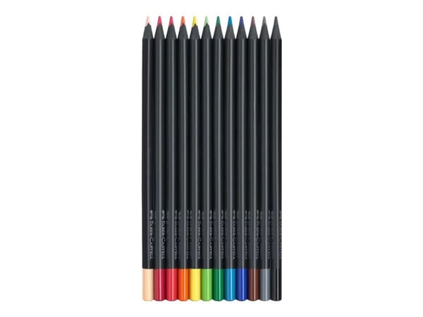 Faber-Castell Black Edition - Fargeblyant - assorterte skinnende farger (en pakke 12)