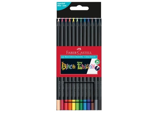 Faber-Castell Black Edition - Fargeblyant - assorterte skinnende farger (en pakke 12)