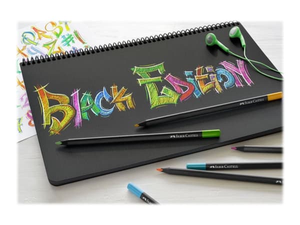 Faber-Castell Black Edition - Fargeblyant - assorterte skinnende farger (en pakke 12)