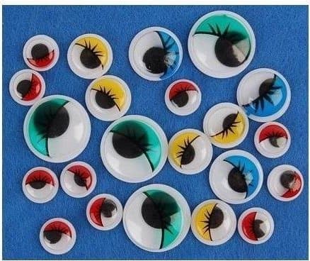Moving eyelets with eyelashes MIX 24 pcs