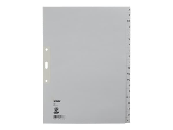 Leitz - Inndeler - 20 deler - fortrykt: A-Z - for 240 x 300 mm - grå